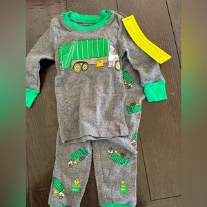 Kids Headquarters Gray and Green Truck Pajama Set